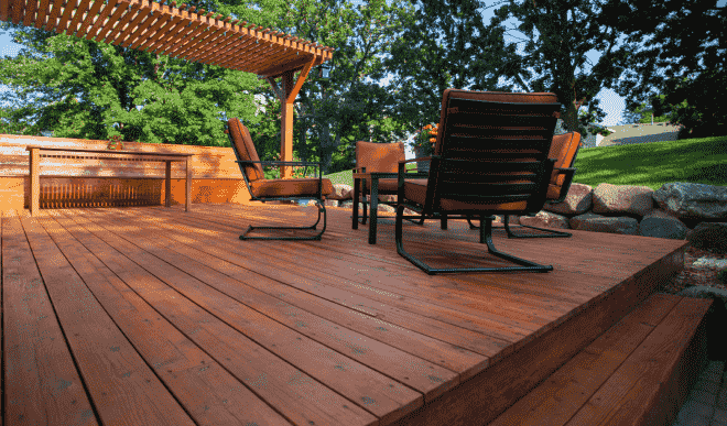 remodeled deck transition